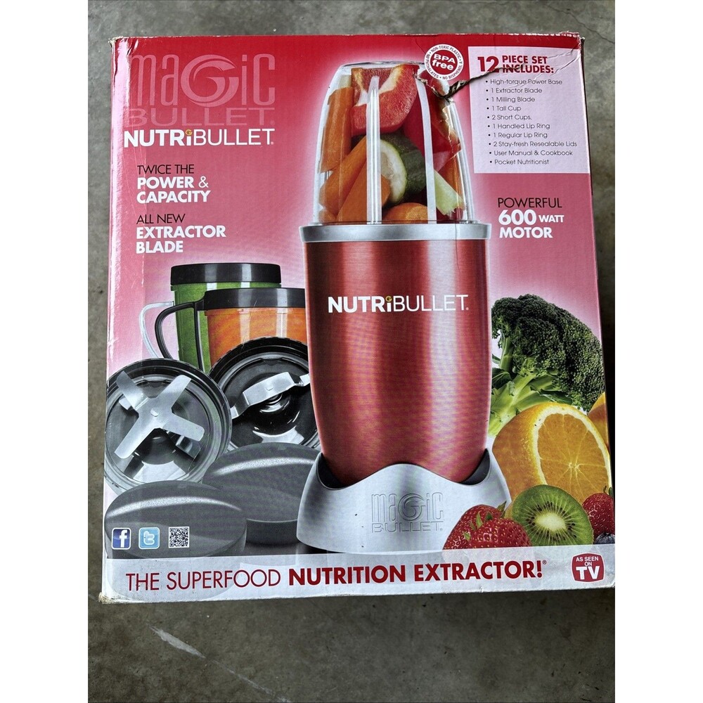 Magic Bullet NutriBullet 600W Blender 12-Piece Set BPA-Free Smoothie Maker